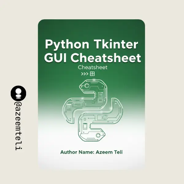 Python Tkinter GUI Cheatsheet